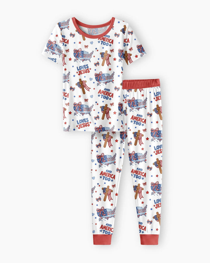 Zweiteiliges, kurzärmliges Pyjama-Set mit Marienkäfern