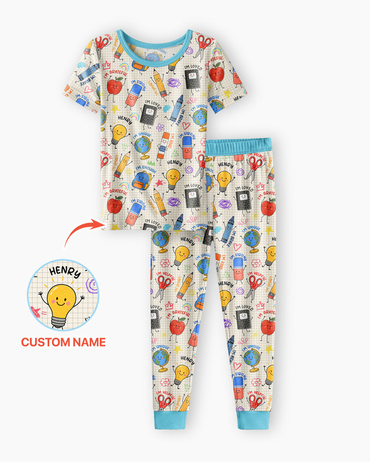 Zweiteiliges, kurzärmliges Pyjama-Set mit Marienkäfern