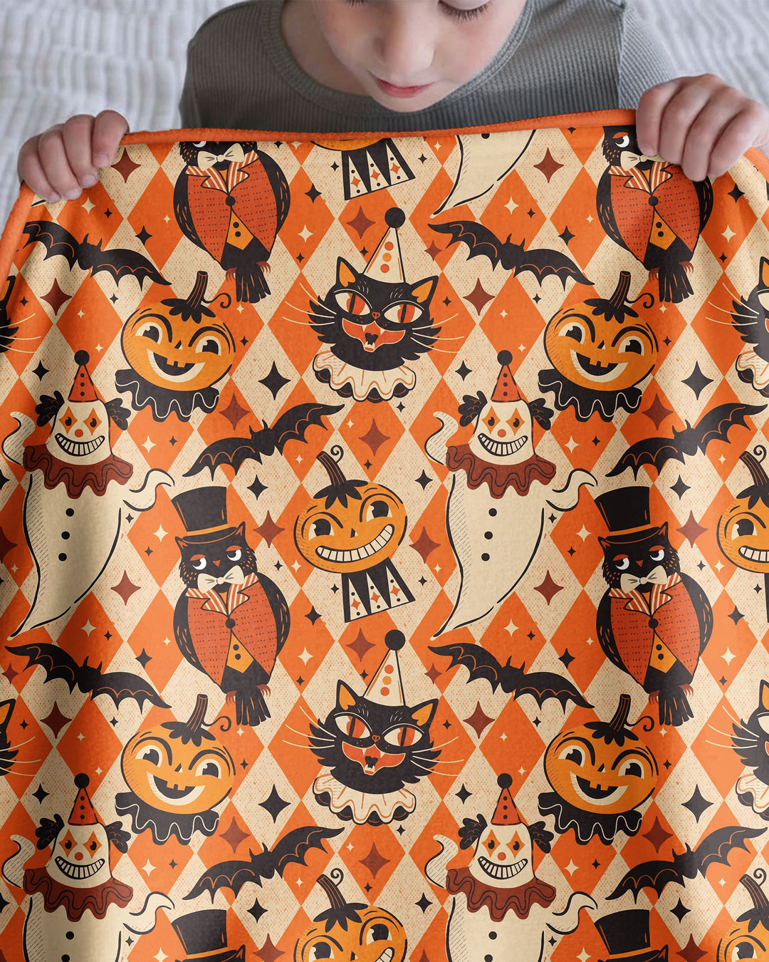 Vintage Halloween Carnival Bamboo Blanket