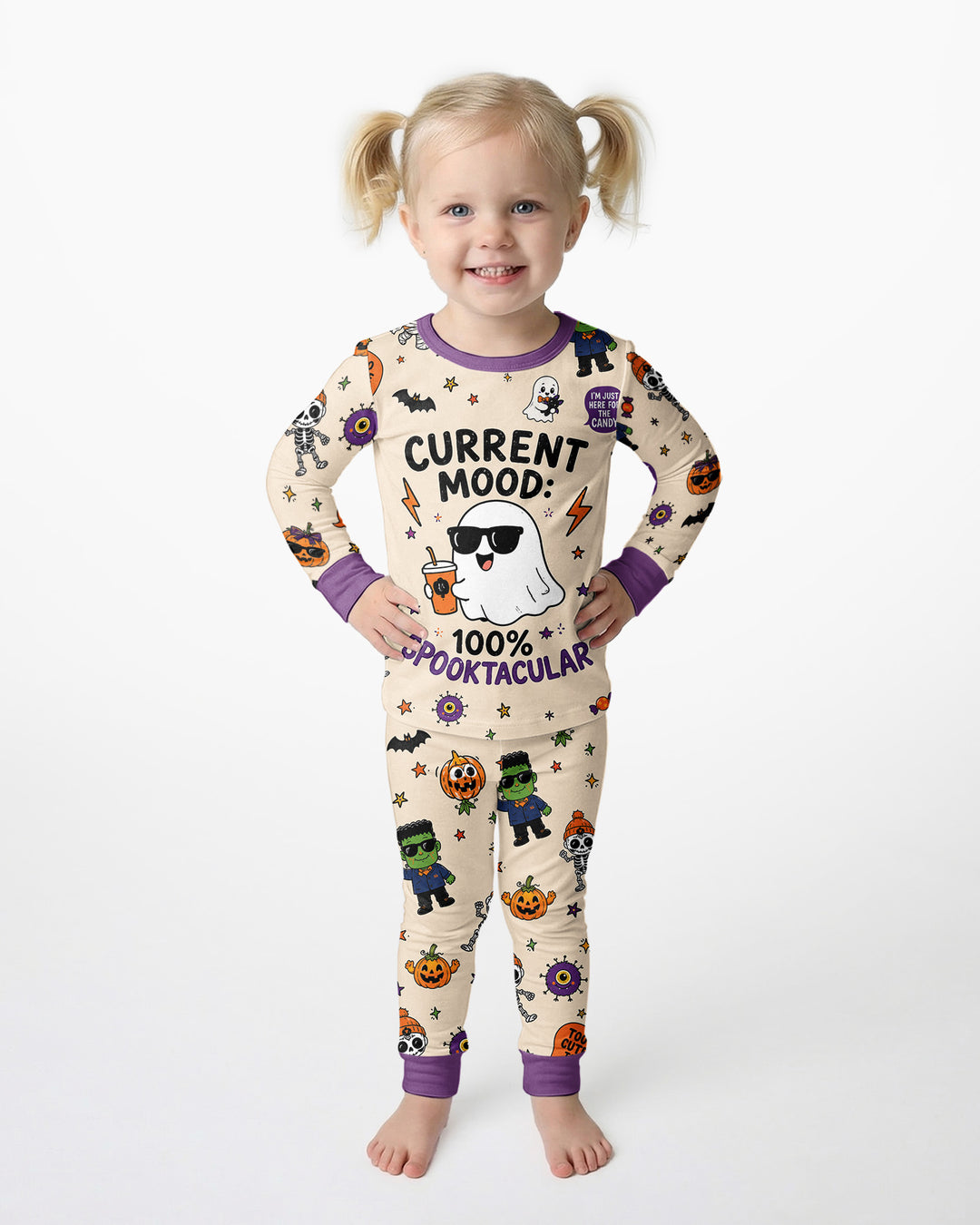 Halloween Friends Bamboo Two Piece Long Sleeve Pajama Set