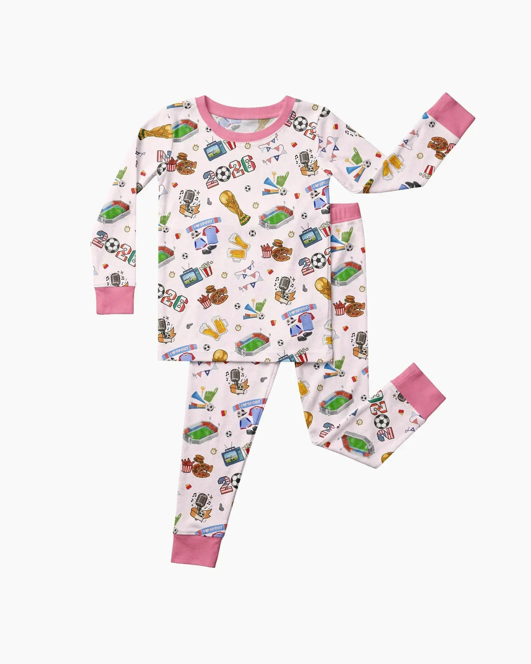 Zweiteiliges Langarm-Pyjama-Set mit Sommerfrüchten