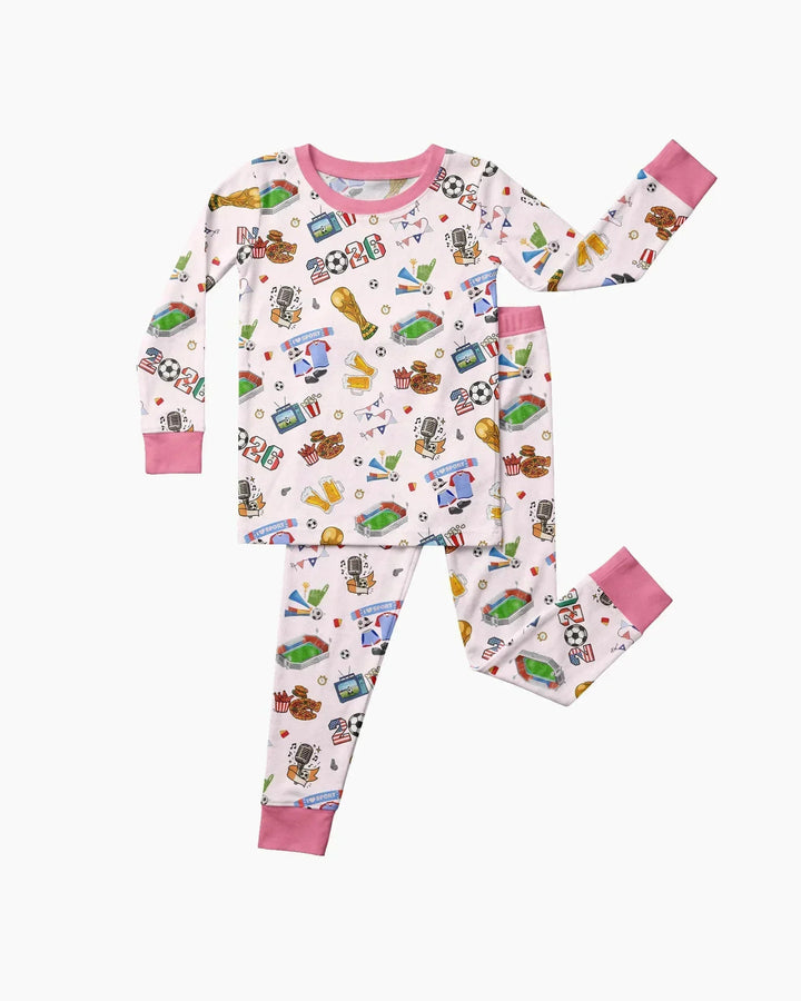 Zweiteiliges Langarm-Pyjama-Set mit Sommerfrüchten