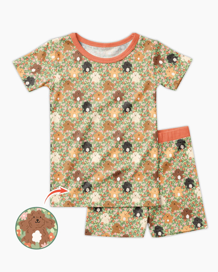 Template Zweiteiliges Pyjama-Set mit kurzen Ärmeln und Shorts