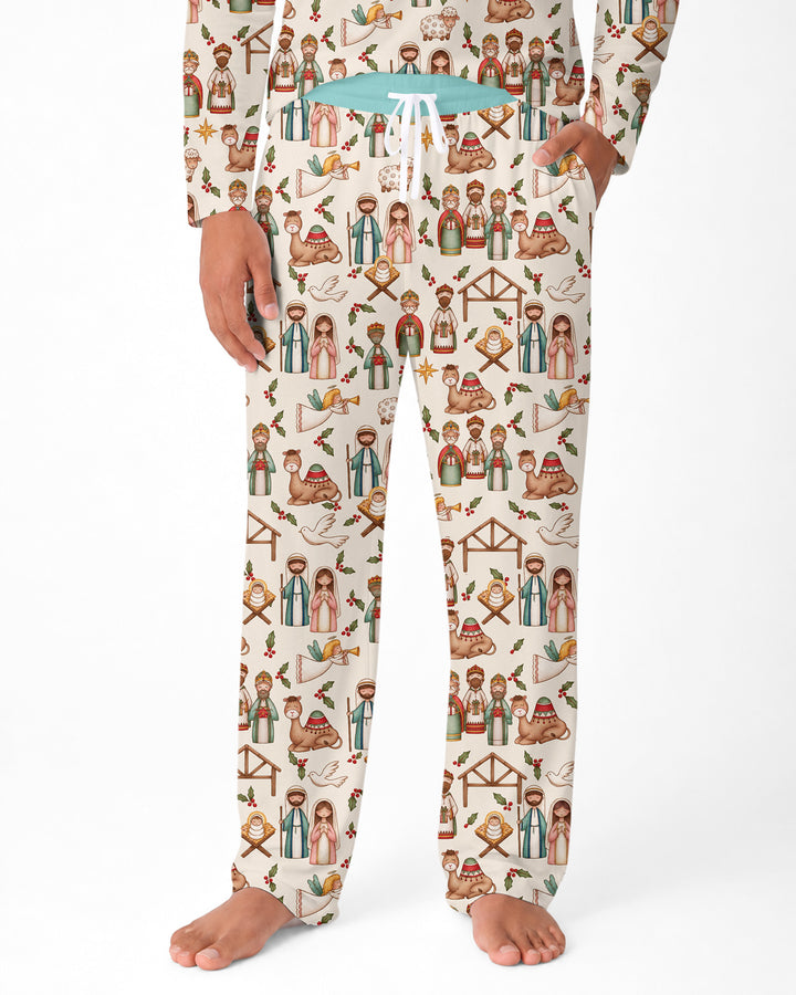Holy Night Nativity Bamboo Men's Pajama Set