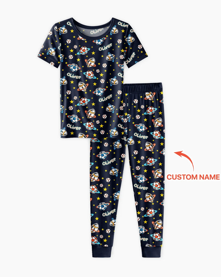 Zweiteiliges, kurzärmliges Pyjama-Set mit Marienkäfern