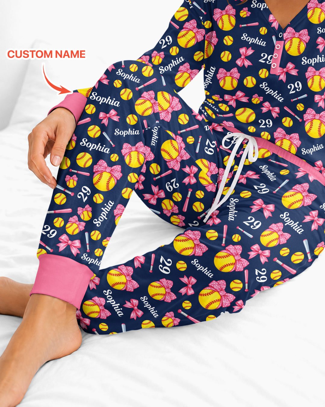 Little Softball Star Bamboo Women Pajama Set