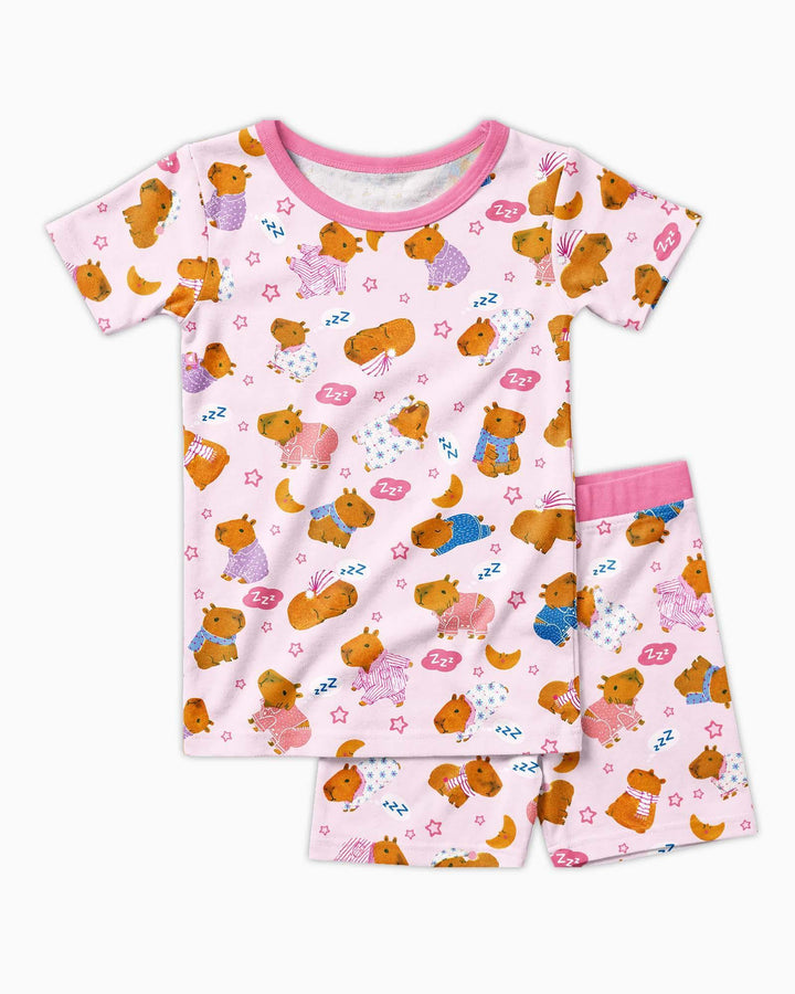 Schlafanzug-Set zweiteilig, kurze Ärmel, kurze Hose, Bambus