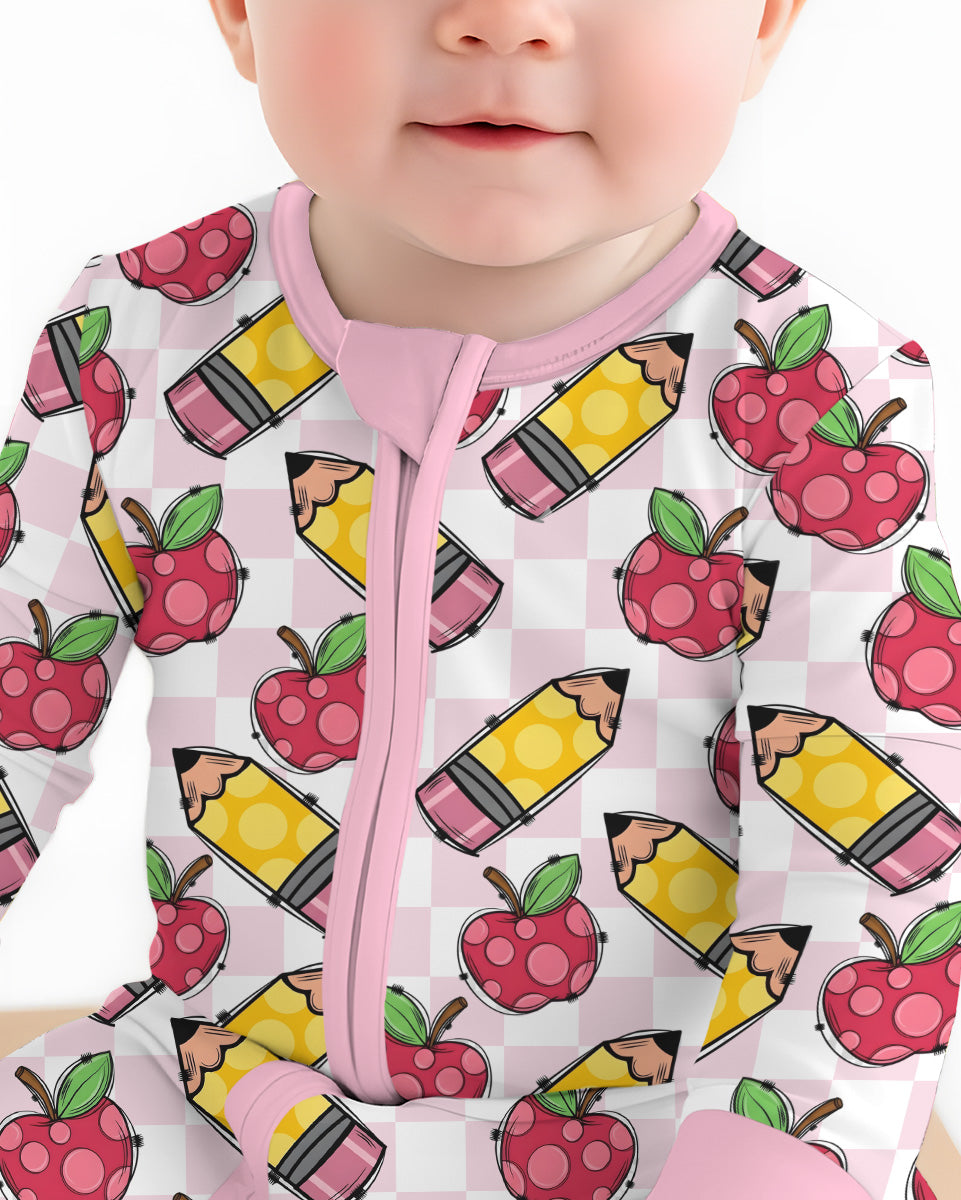 Checkered Apple Scribbles Bamboo Convertible Zippy