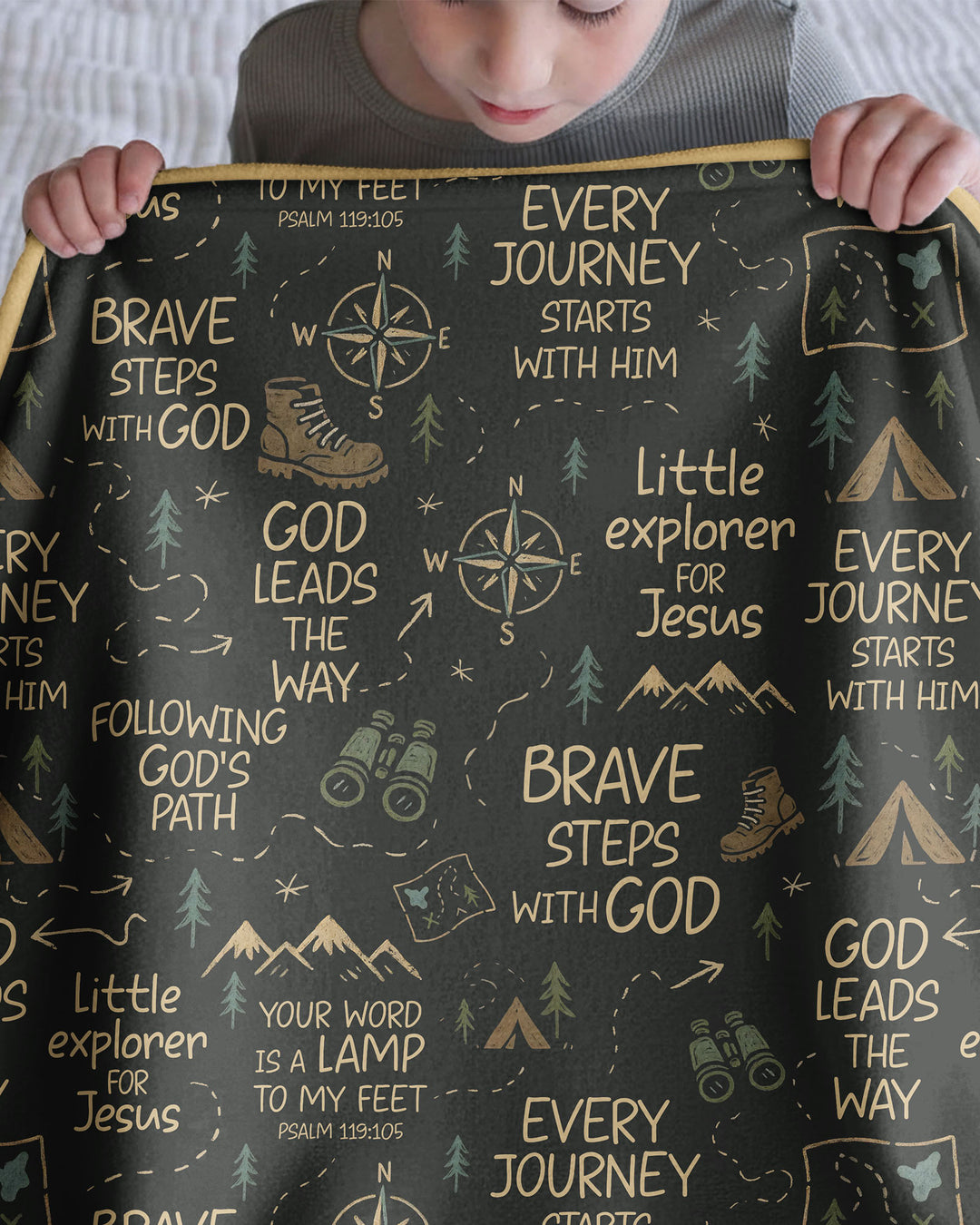 Little Explorer God Leads The Way Bamboo Blanket