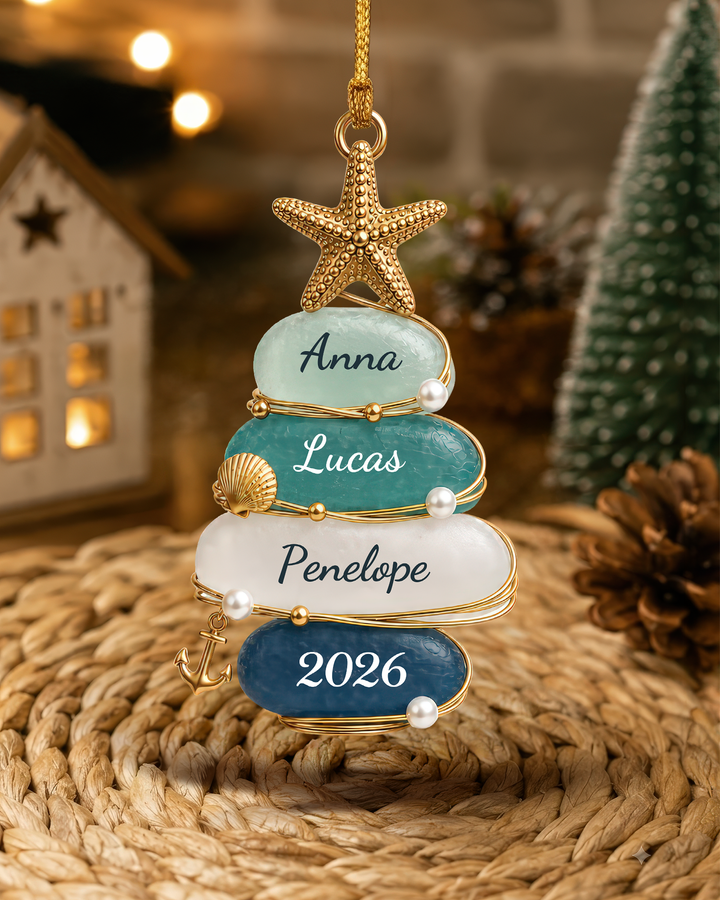Coastal Family Christmas 026 - Personalized Acrylic Ornament