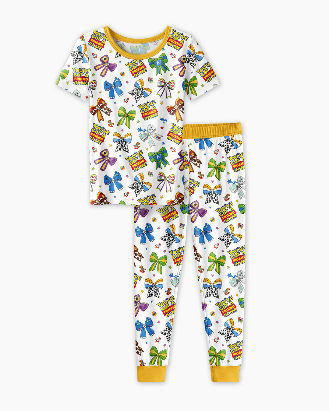 Magical Mirror Bow Bamboo Two Piece Short Sleeve Pajama Set