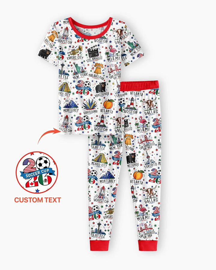 Zweiteiliges, kurzärmliges Pyjama-Set mit Marienkäfern