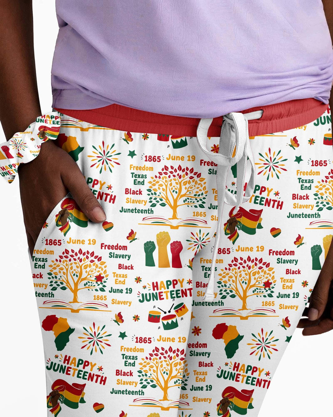 Fröhlicher Juneteenth Pyjama-Set für Damen aus Bambus