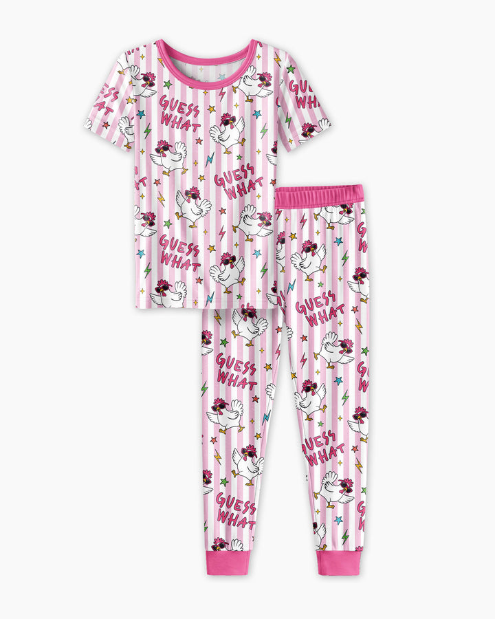 Guess What? Chicken Butt! Bamboo Two Piece Short Sleeve Pajama Set