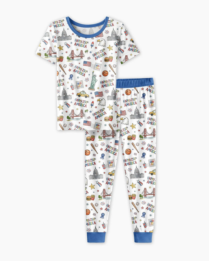 Zweiteiliges, kurzärmliges Pyjama-Set mit Marienkäfern