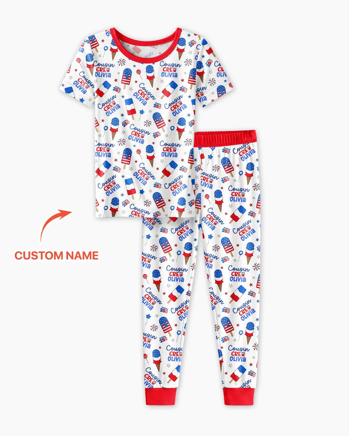 Zweiteiliges, kurzärmliges Pyjama-Set mit Marienkäfern
