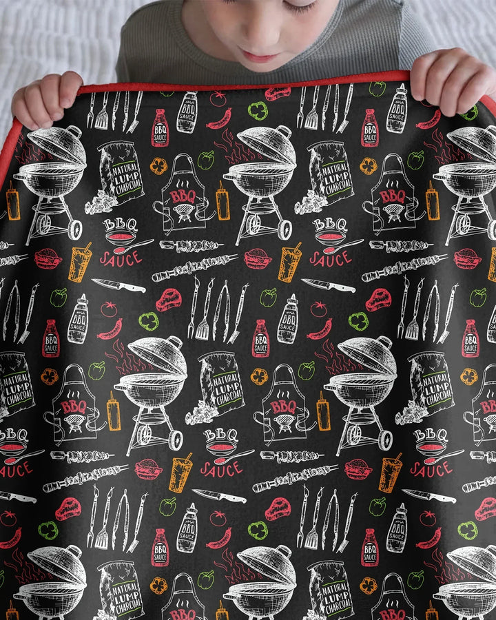 Backyard BBQ Party Family Matching Bamboo Blanket