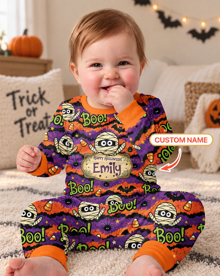 Boo Boo Halloween Bamboo Two Piece Long Sleeve Pajama Set