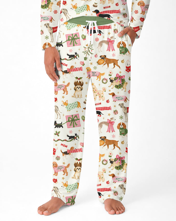 Festive Dog Merry Woofmas Bamboo Men's Pajama Set