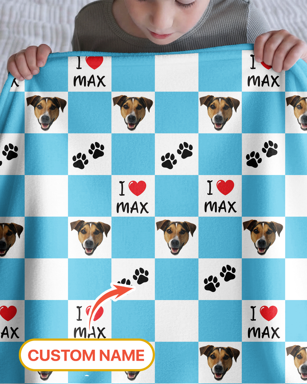 Custom Photo I Love My Best Friend Dog/Cat Bamboo Blanket