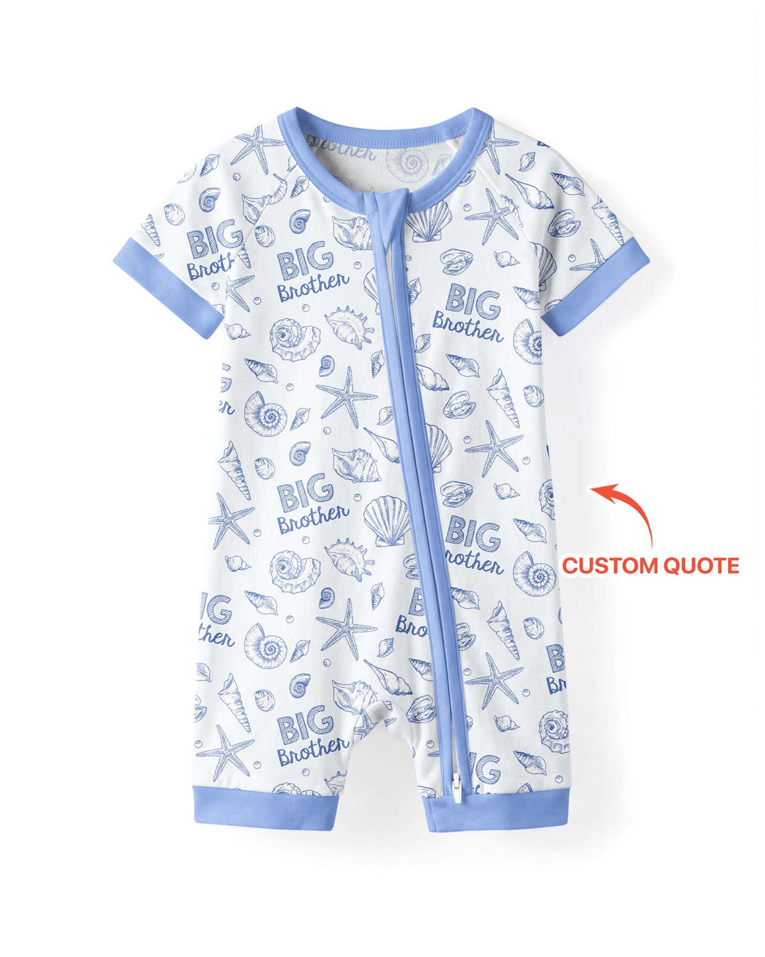 Coquette Seashell Matching Sibling Bamboo Shorty Zippy
