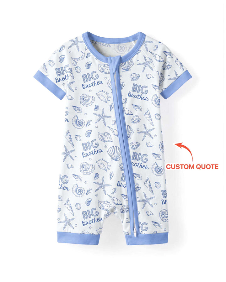 Coquette Seashell Matching Sibling Bamboo Shorty Zippy