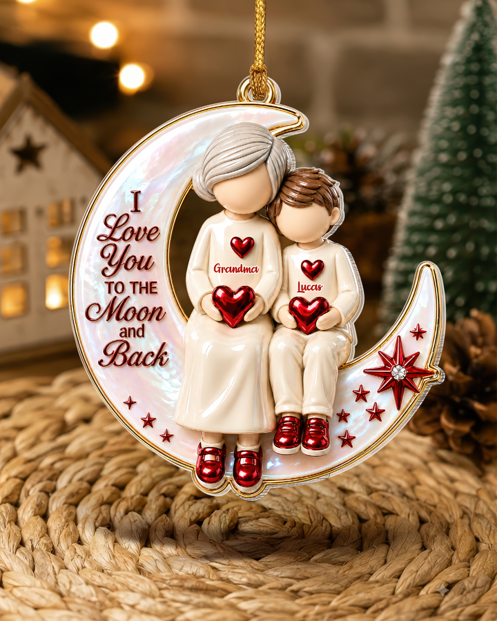 Love You To The Moon Acrylic Ornament