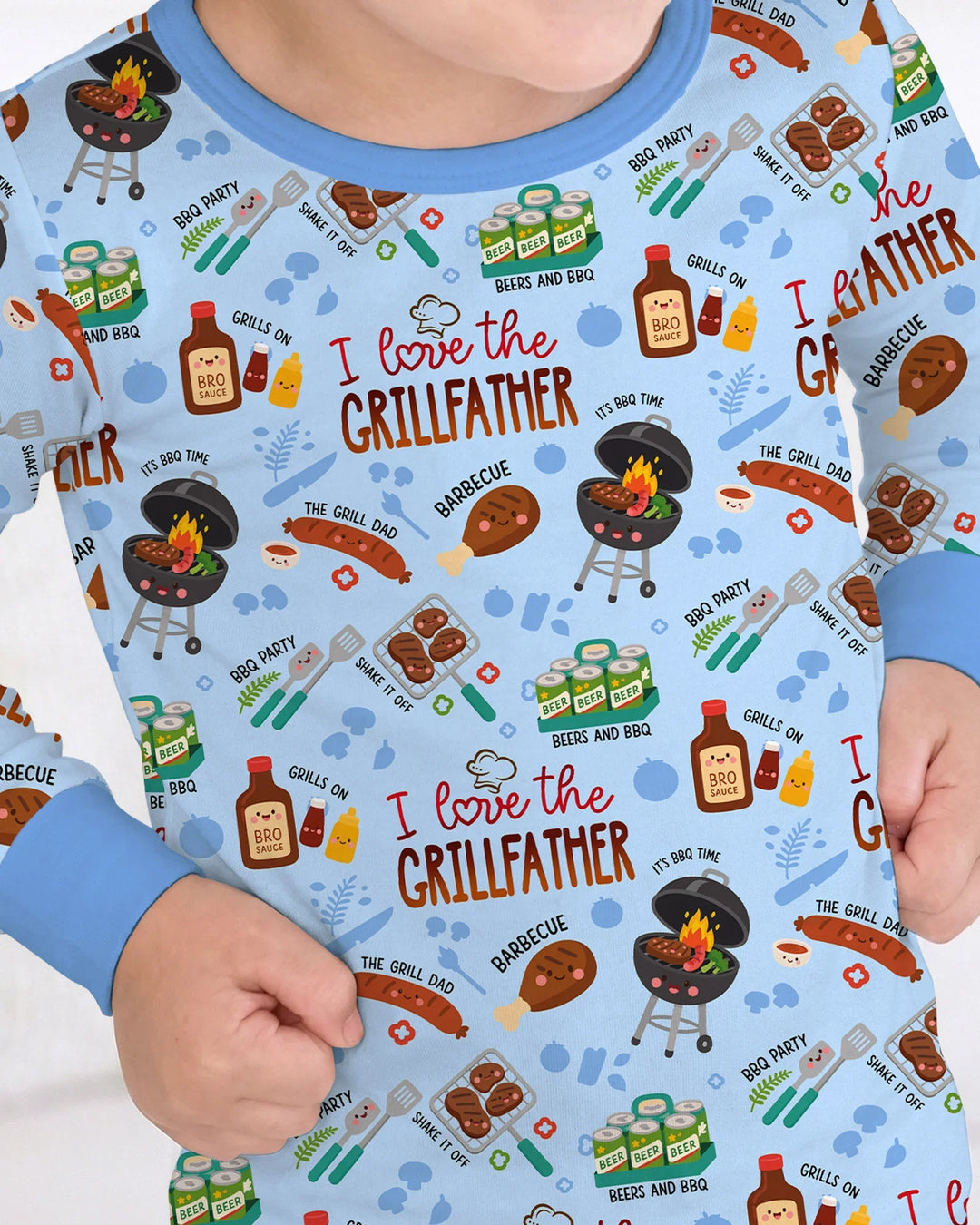Zweiteiliges Langarm-Pyjama-Set mit Sommerfrüchten