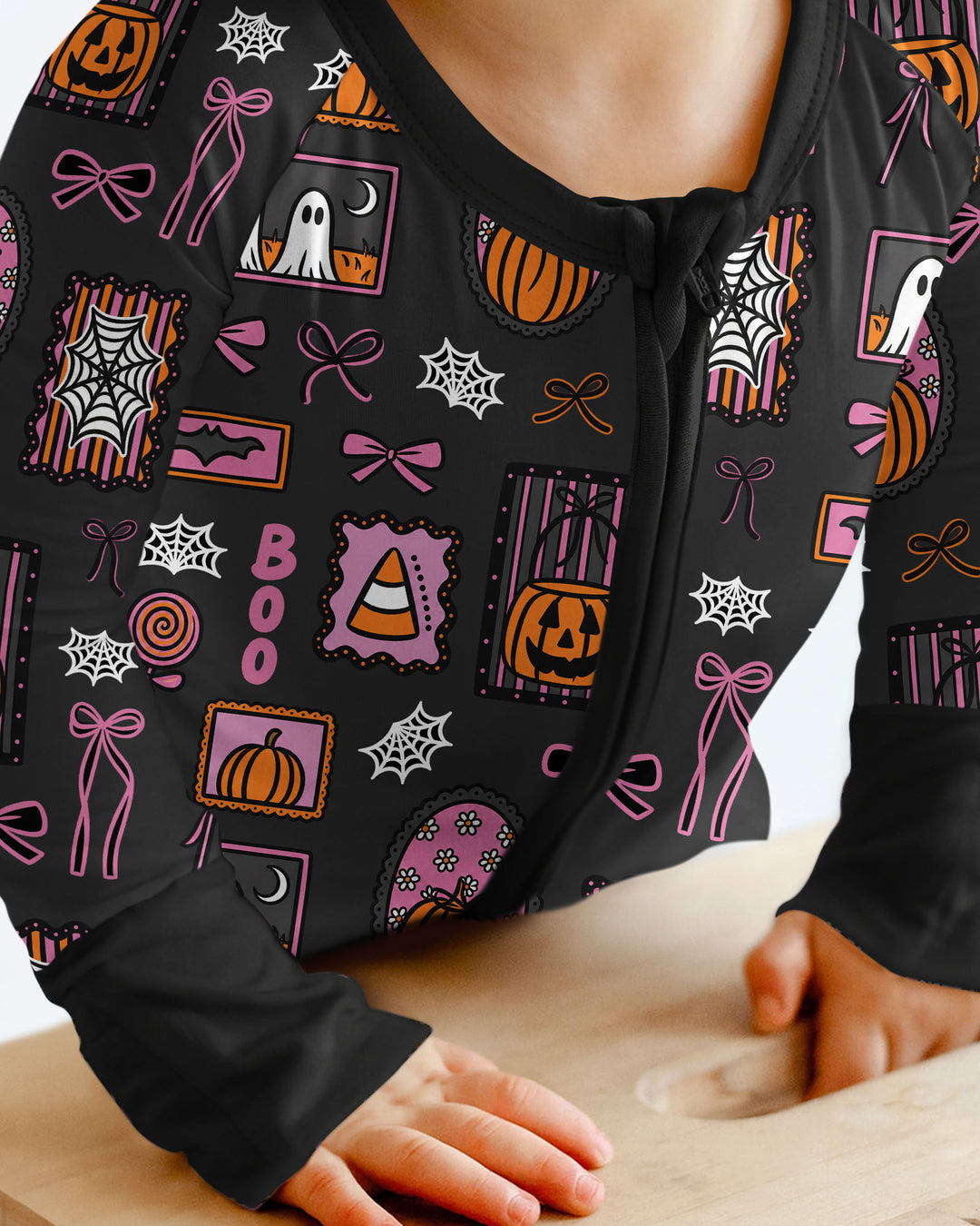 Spooky Preppy Pink Bamboo Convertible Zippy