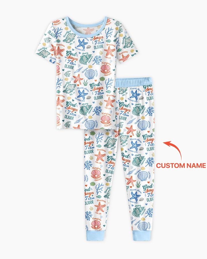 Zweiteiliges, kurzärmliges Pyjama-Set mit Marienkäfern