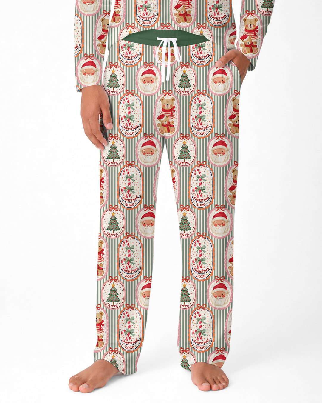 Teddy Bear Christmas Bamboo Men's Pajama Set