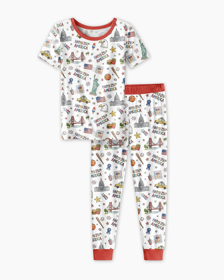 Zweiteiliges, kurzärmliges Pyjama-Set mit Marienkäfern
