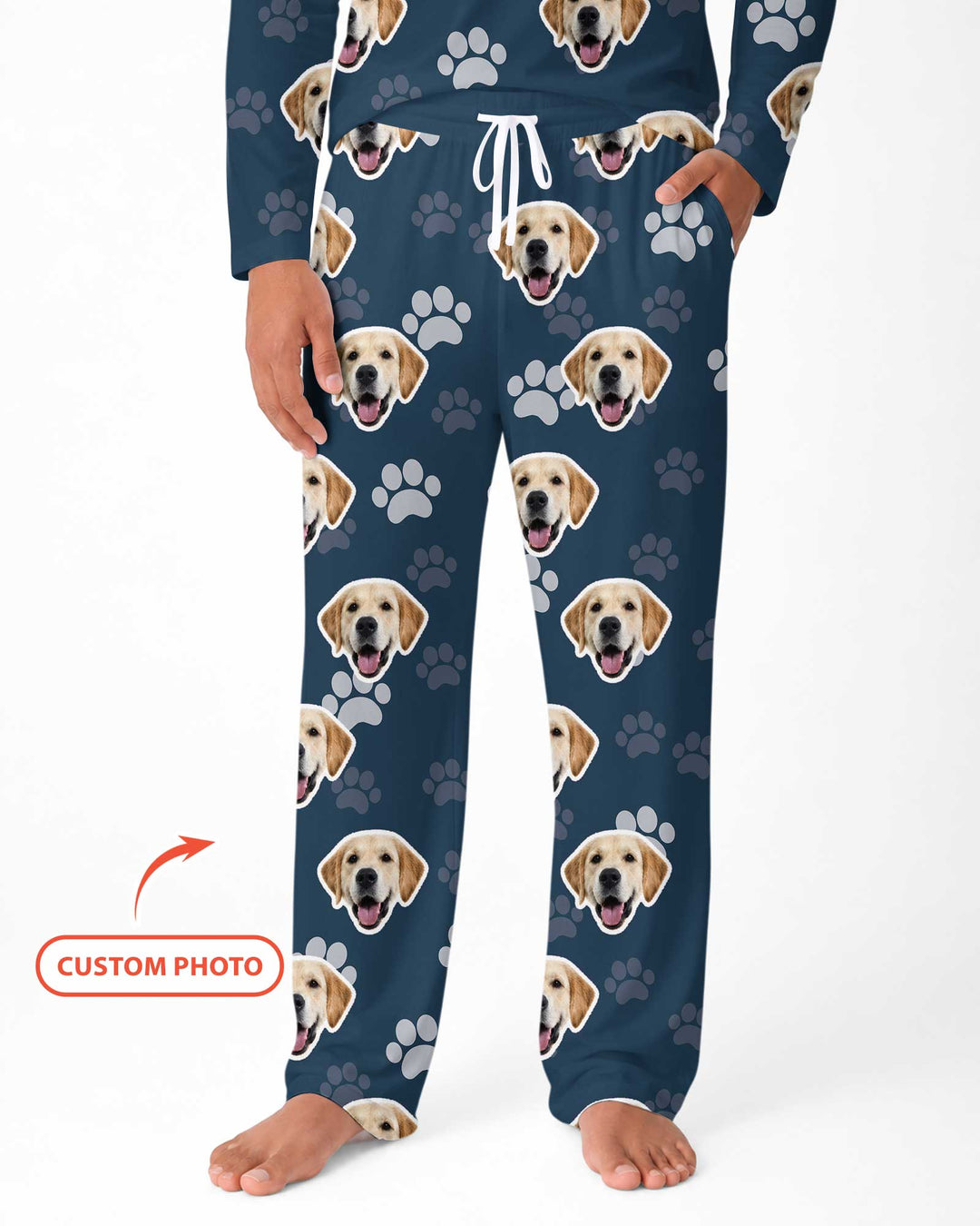 Personalized Dog & Cat Photo Bamboo Men's Pajama Set