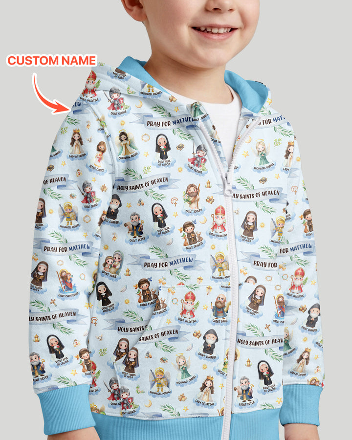 Heilige des Himmels Personalisierter Bambus-Kapuzenpullover mit Reißverschluss
