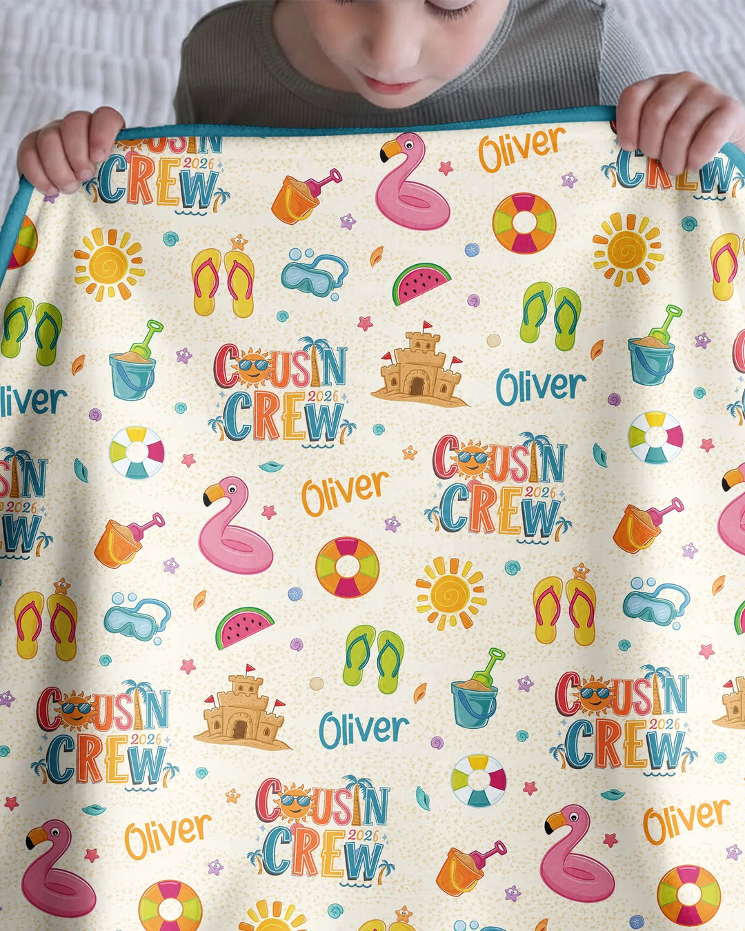 Custom Name Summer 2026 Cousin Crew Bamboo Blanket