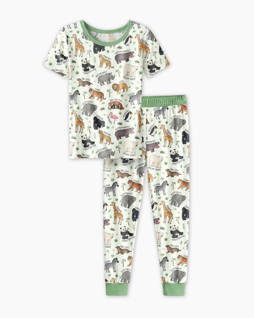 Safari Animals Bamboo Two Piece Short Sleeve Pajama Set