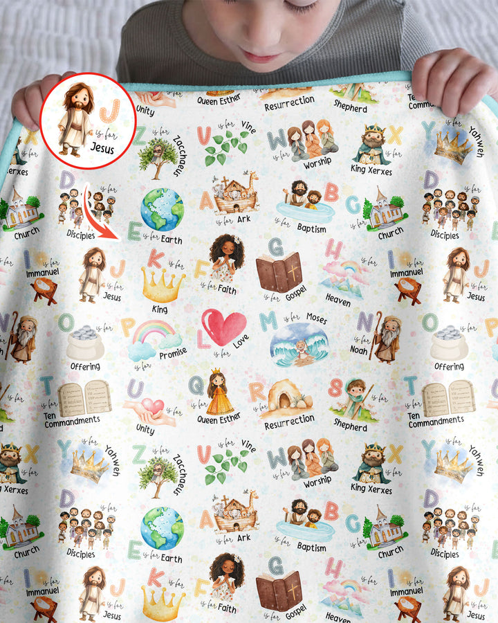 Bible ABC Alphabet Bamboo Blanket
