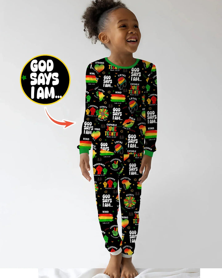 Zweiteiliges Langarm-Pyjama-Set mit Sommerfrüchten