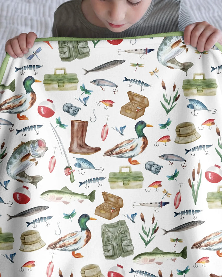 Daddy's Fishing Buddy Daddy& Me Matching Bamboo Blanket