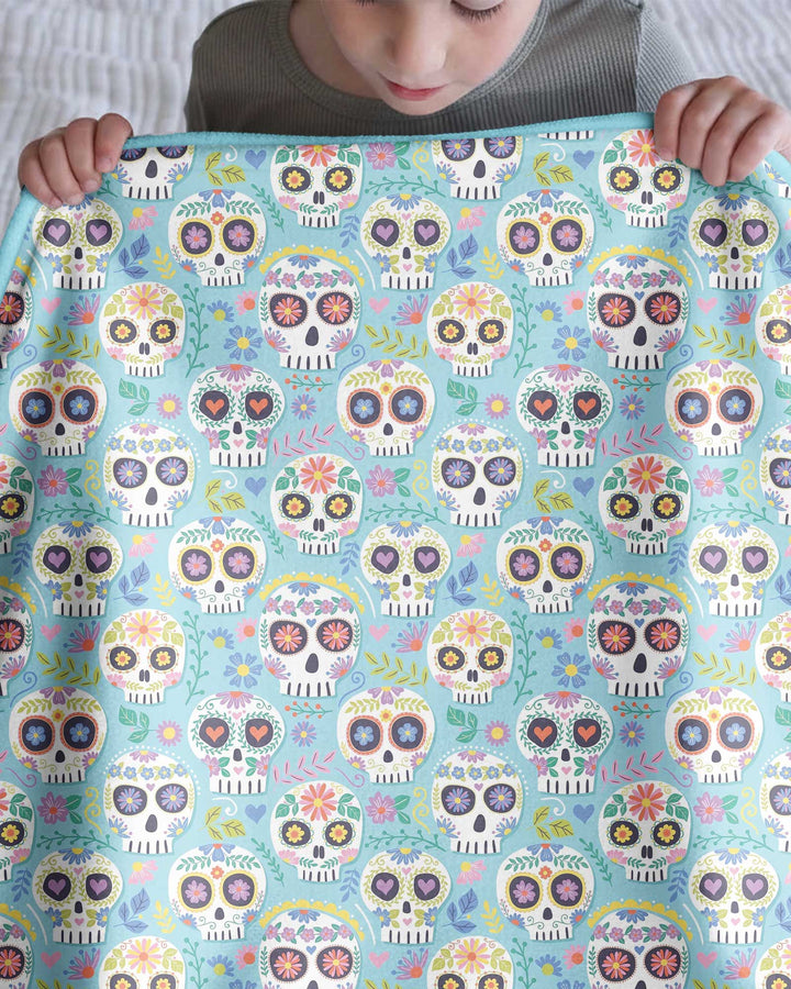 Floral Skull Bamboo Blanket