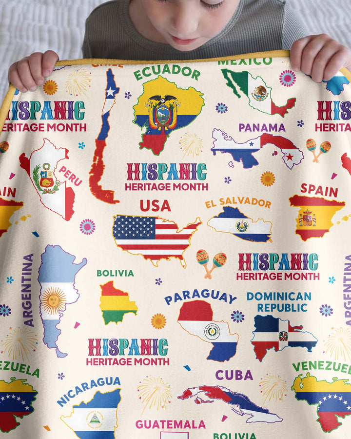 Hispanic Heritage Month Country Flags Bamboo Blanket