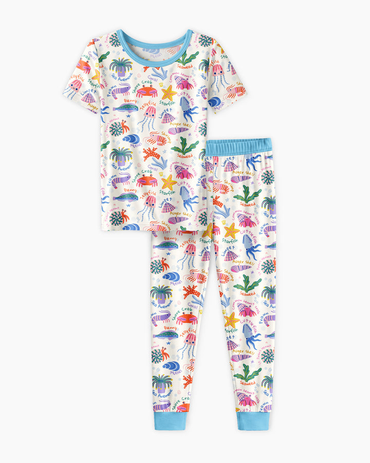 Zweiteiliges, kurzärmliges Pyjama-Set mit Marienkäfern