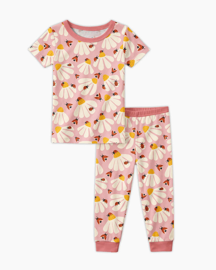 Zweiteiliges, kurzärmliges Pyjama-Set mit Marienkäfern