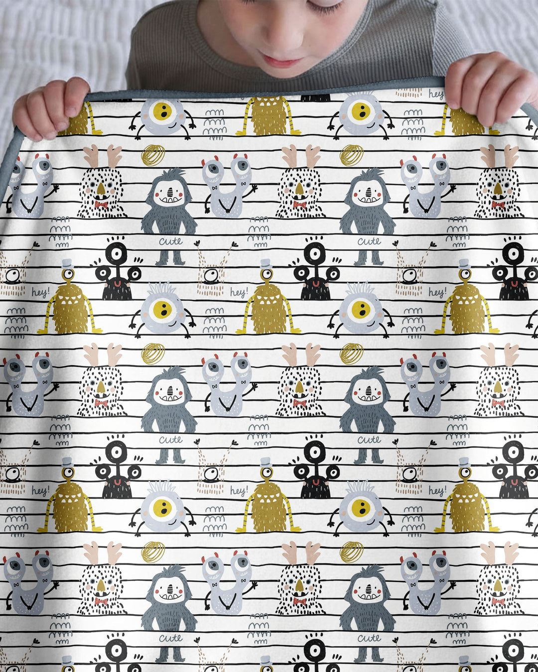 Playful Monster Friends Bamboo Blanket