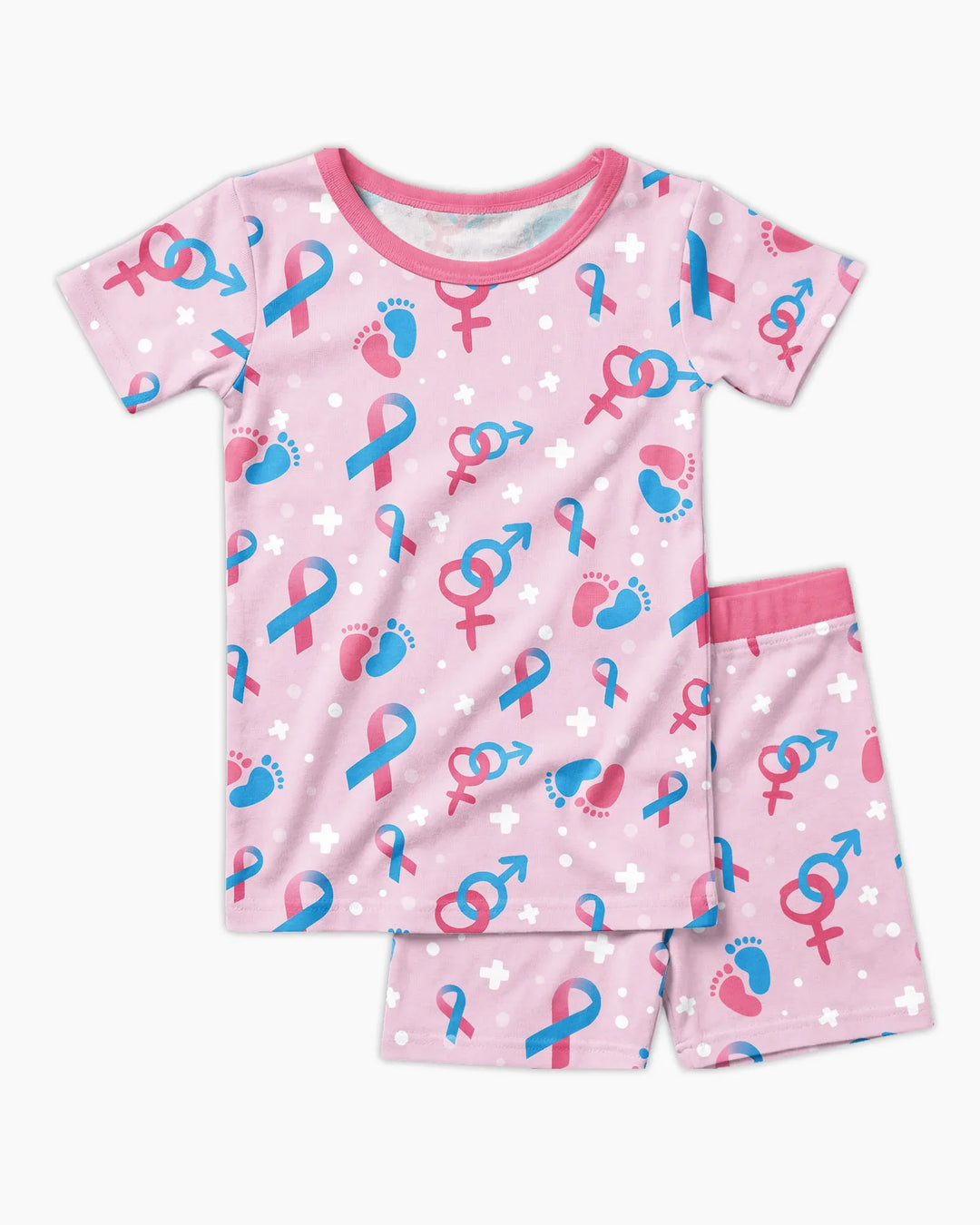 Template Zweiteiliges Pyjama-Set mit kurzen Ärmeln und Shorts