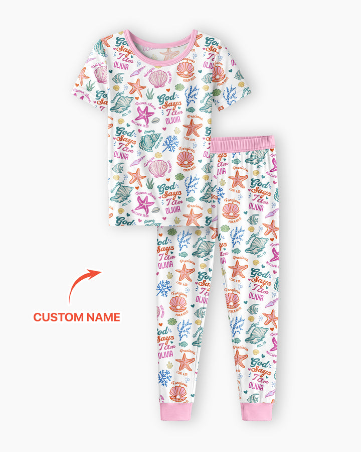 Zweiteiliges, kurzärmliges Pyjama-Set mit Marienkäfern