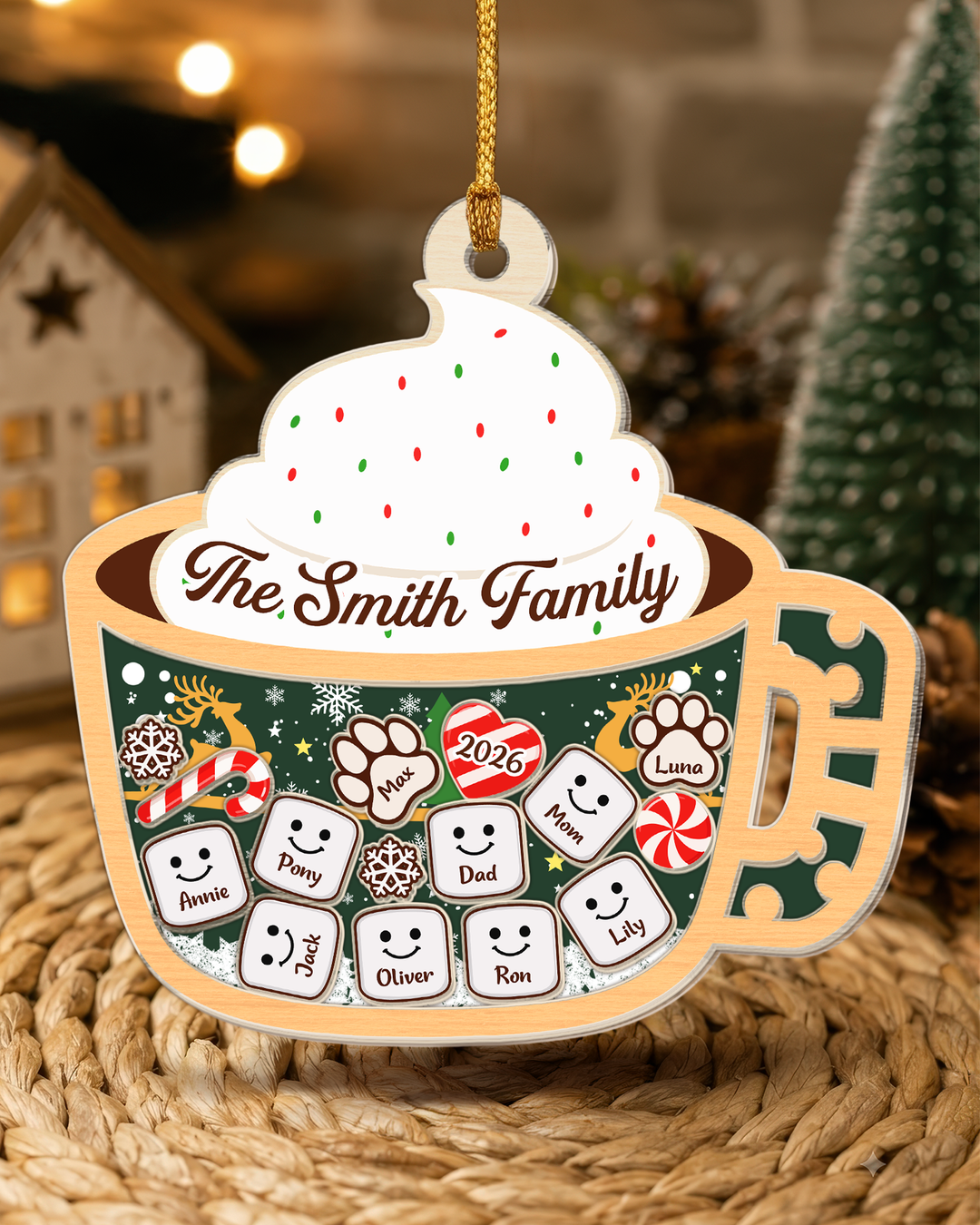 Family Marshmallow Shake Cup Family Ornament 2026