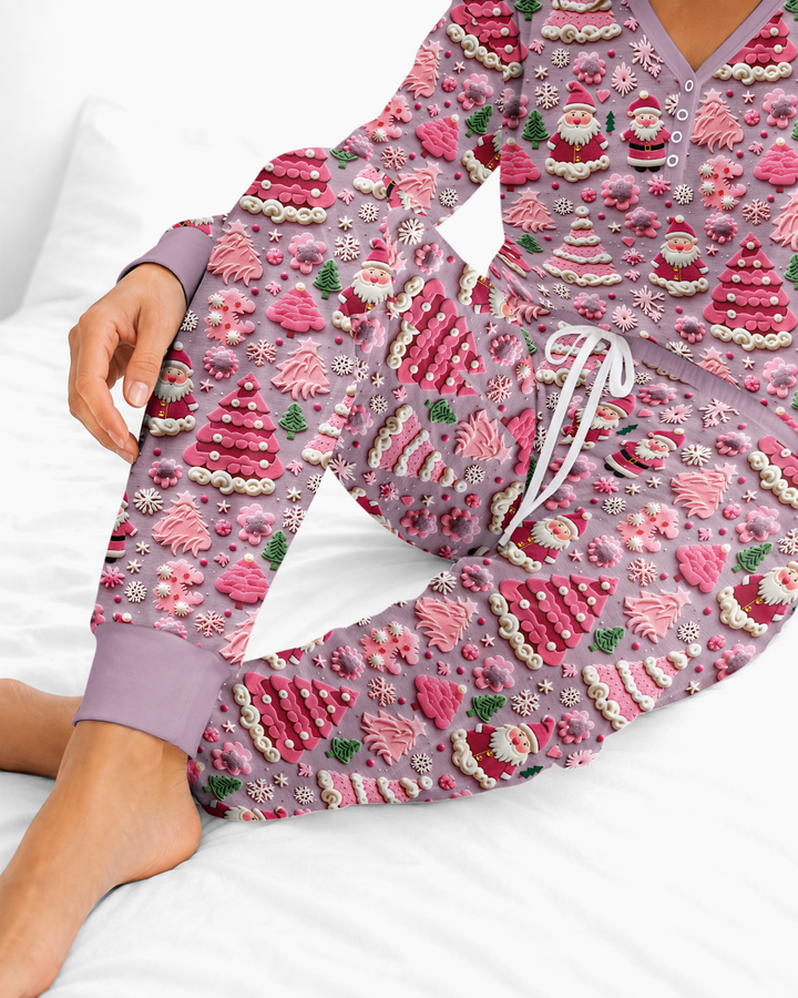 Pink Snowmen Bamboo Women Pajama Set