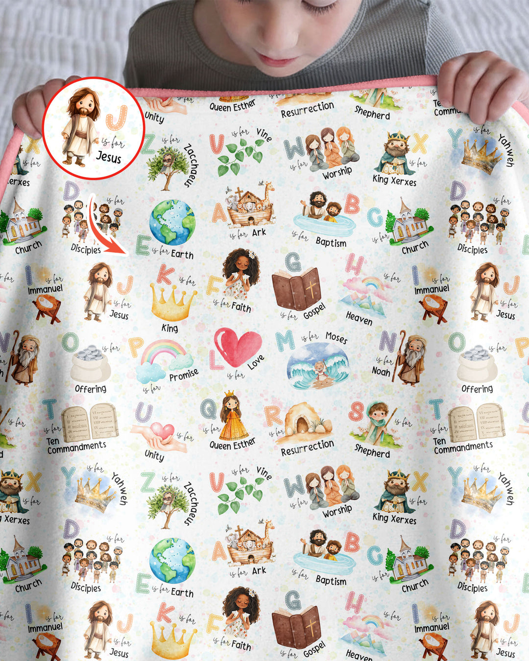 Bible ABC Alphabet Bamboo Blanket