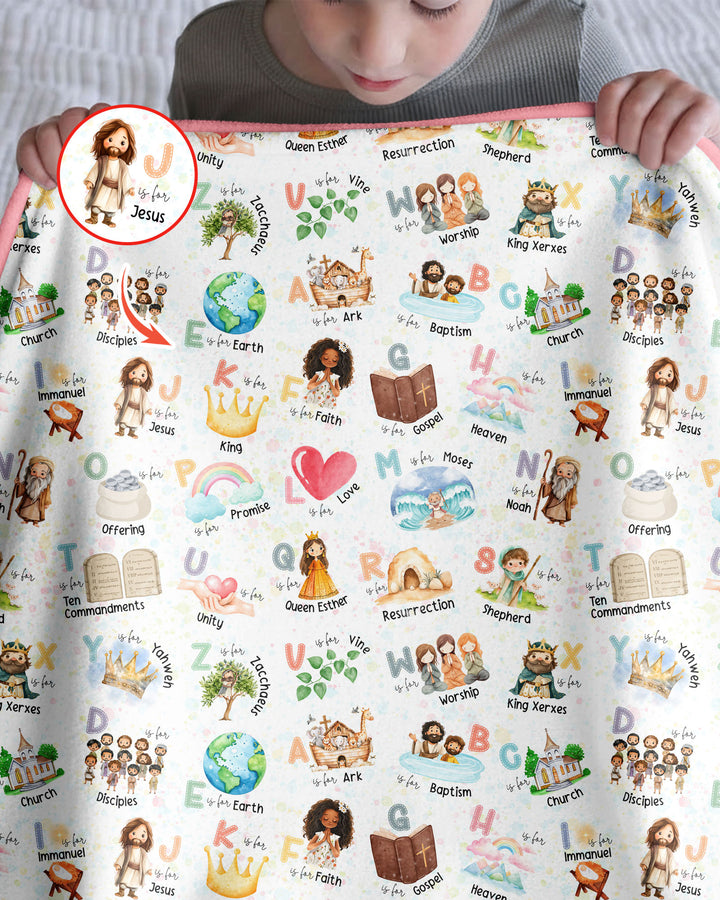 Bible ABC Alphabet Bamboo Blanket